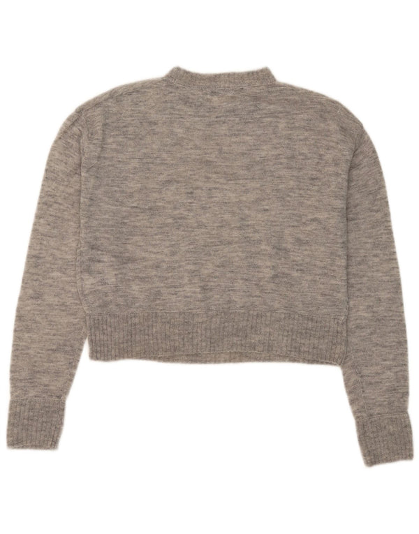 Zara Damen-Pullover mit Rollkragen, übergroß, Gr. 10, Größe S, graue Wolle