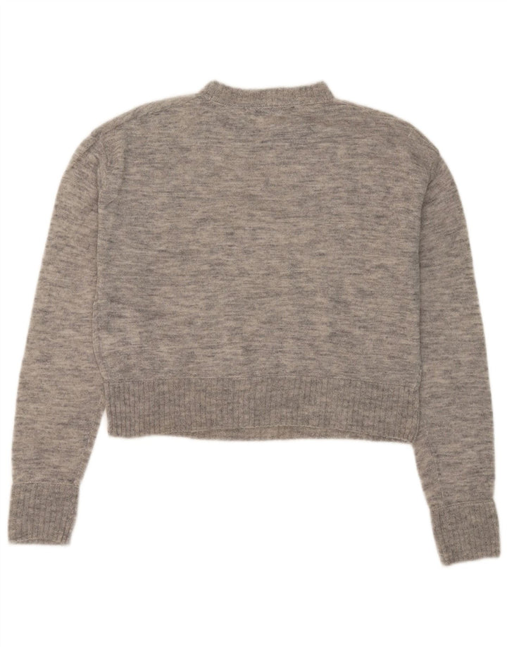 Zara Damen-Pullover mit Rollkragen, übergroß, Gr. 10, Größe S, graue Wolle