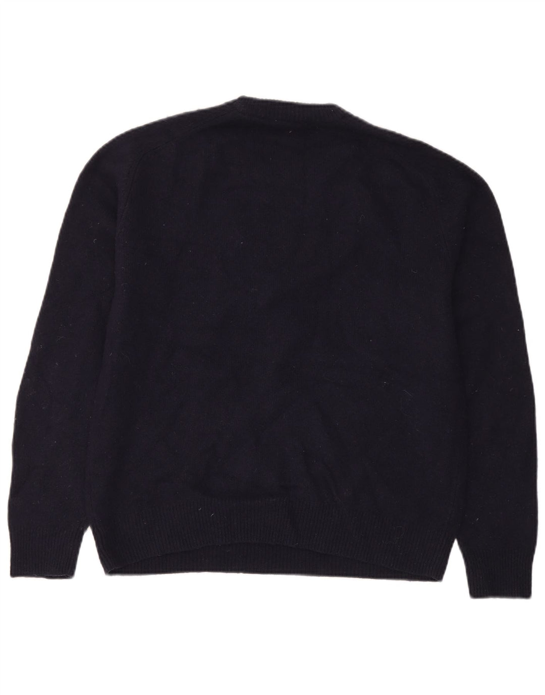 John Lewis Herren-Pullover mit Rundhalsausschnitt, groß, marineblaue Lammwolle