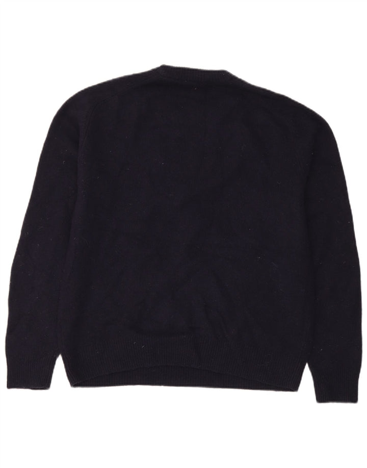 John Lewis Herren-Pullover mit Rundhalsausschnitt, groß, marineblaue Lammwolle
