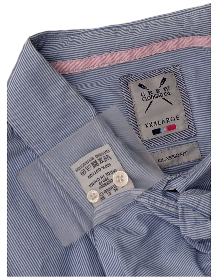 Crew Clothing Herren-Hemd mit klassischer Passform, 3XL, blau gestreift, Baumwolle