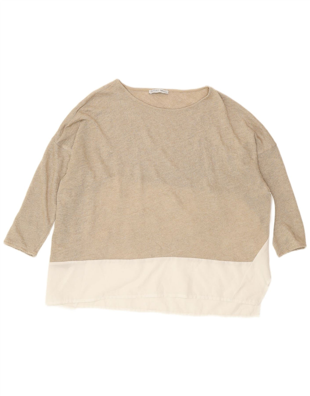 Übergroßes Blusenoberteil für Damen von Zara, Gr. 10, klein, goldfarben, Farbblock