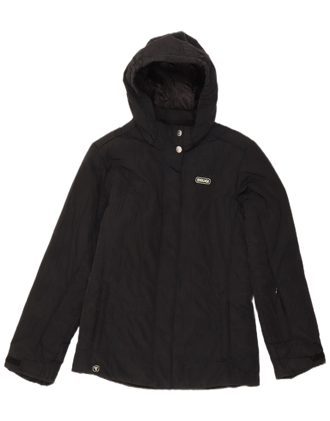 BRUGI Wattierte Jacke mit Kapuze für Mädchen, 12–13 Jahre, Schwarz