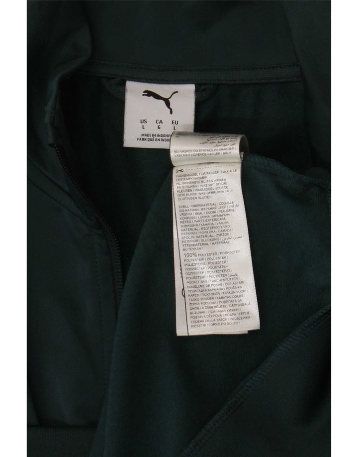 Puma Herren-Trainingsanzug-Top-Jacke, großes grünes Polyester