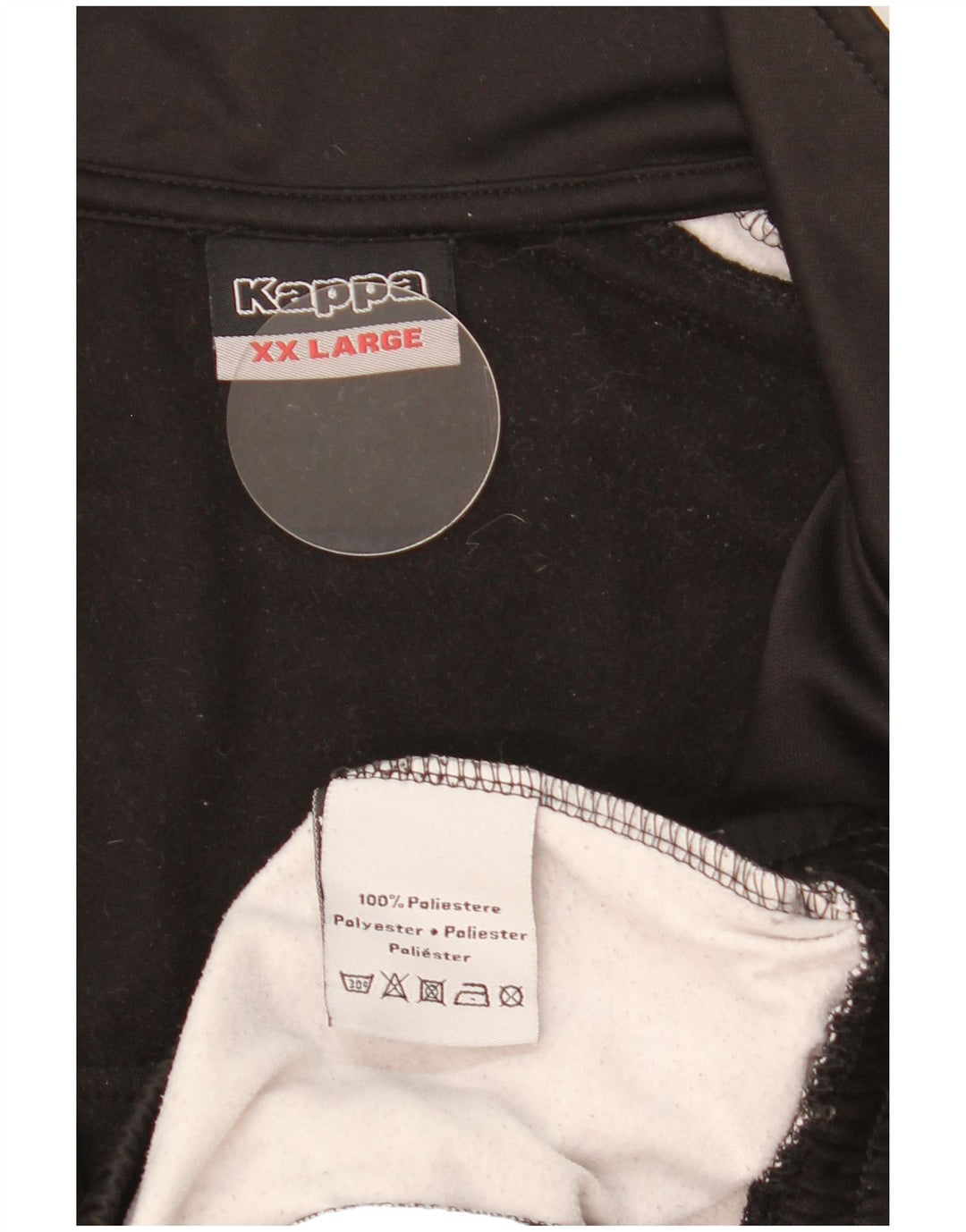 Kappa Herren-Trainingsanzugoberteil mit Grafik, 2XL, schwarzes Farbblock-Polyester