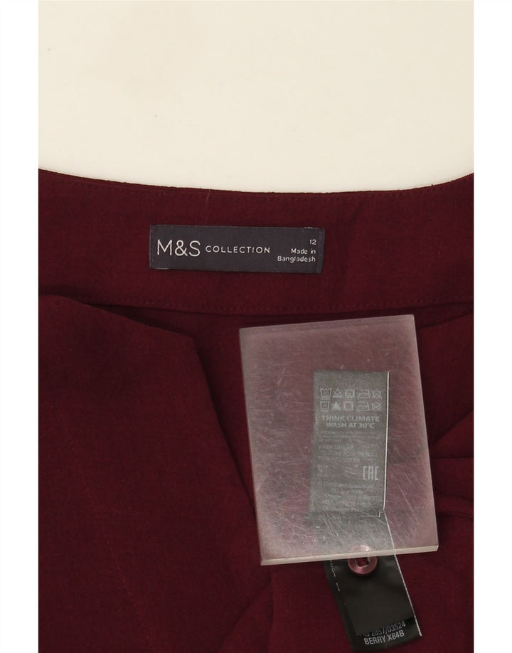 Marks & Spencer Damen Langarm-Blusenoberteil UK 12 Medium Burgund
