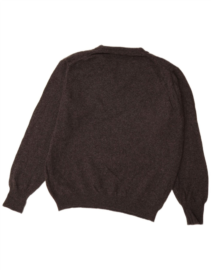 Marks & Spencer Herren-Pullover mit V-Ausschnitt, groß, grau gesprenkelte Lammwolle