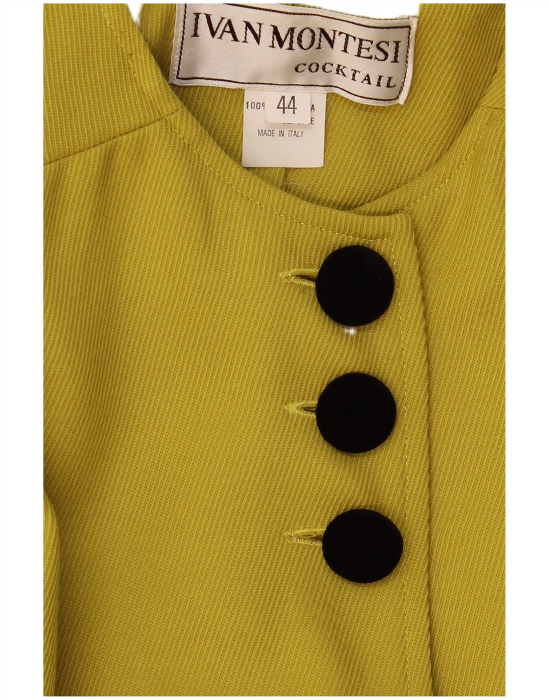Vintage Damen Übergroßer Mantel IT 44 Mittelgelbe Wolle