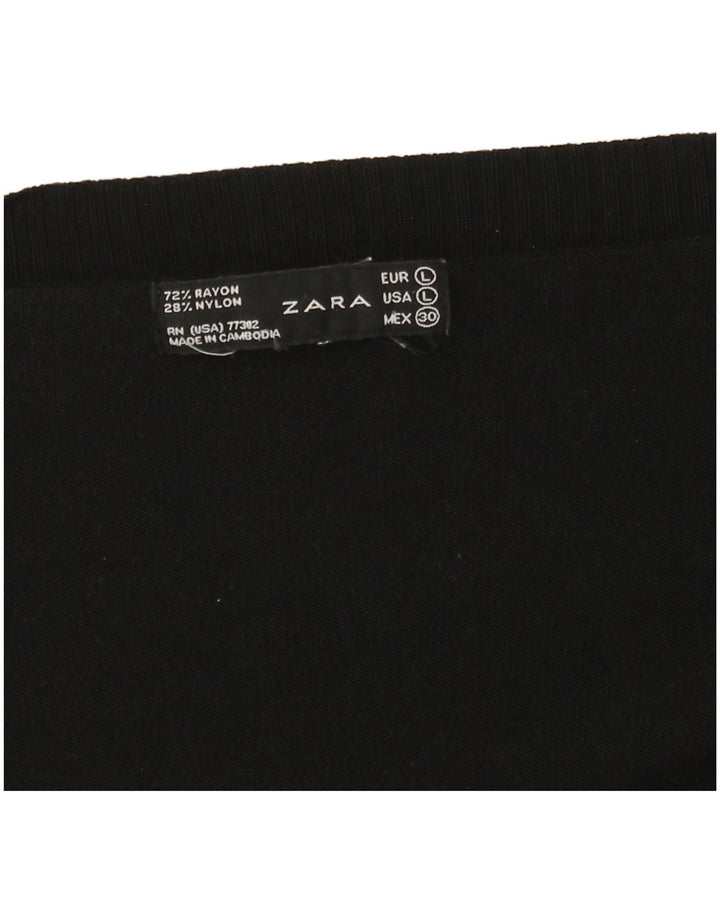 Offener Cardigan für Damen von Zara, Gr. 44, Größe L, Schwarz, Viskose