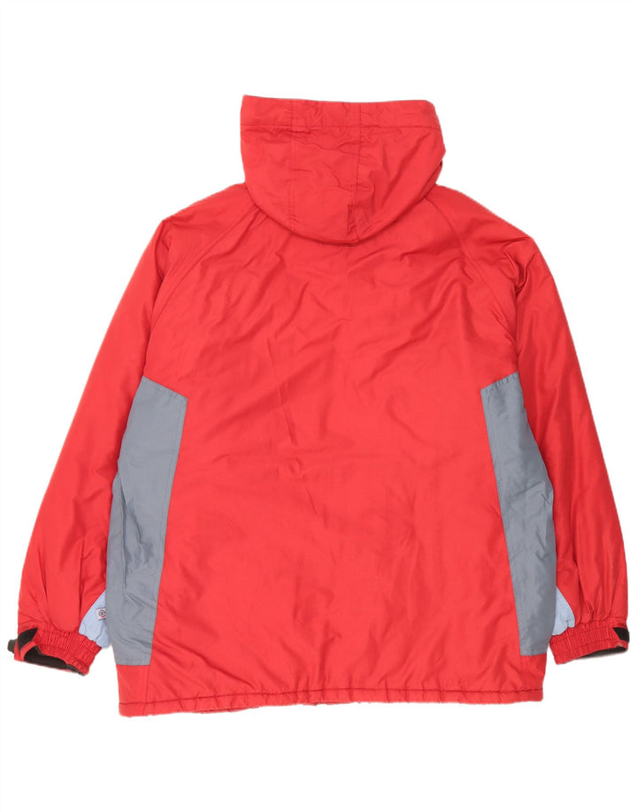 Brugi Herren-Skijacke mit Kapuze, UK 40, großes rotes Colourblock-Nylon