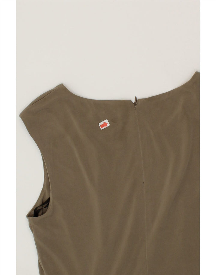 CALVIN KLEIN Womens Bodycon Dress US 10 Large Khaki Polyester Vintage Calvin Klein and Second-Hand Calvin Klein from Messina Hembry 