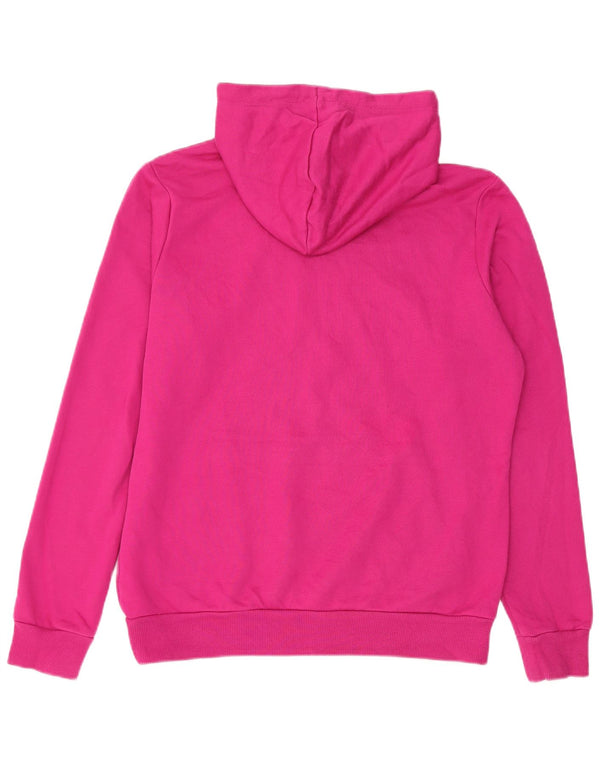 Puma Womens Graphic Hoodie Pullover UK 14 Mittelrosa Baumwolle