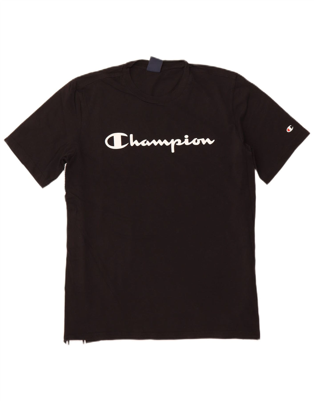CHAMPION Herren-T-Shirt mit Grafik, groß, Schwarz, Colourblock-Baumwolle