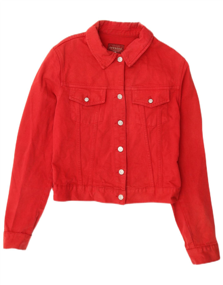 Carrera Damen Jeansjacke UK 14 Große rote Baumwolle