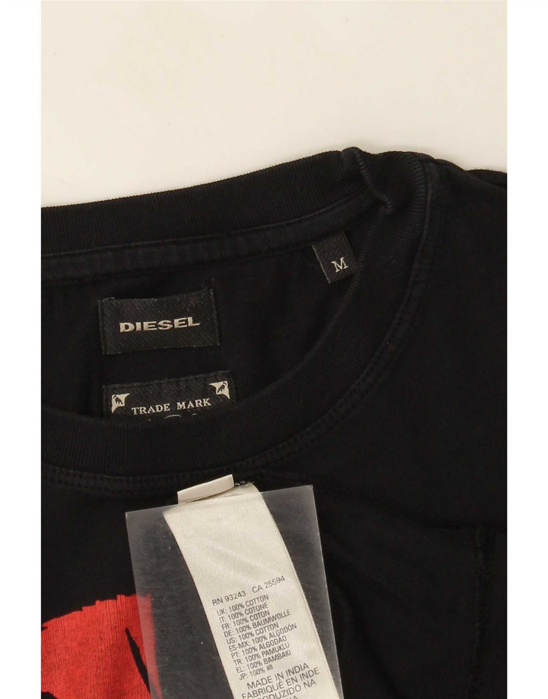 Diesel Herren-T-Shirt mit Grafik, mittelschwarze Baumwolle