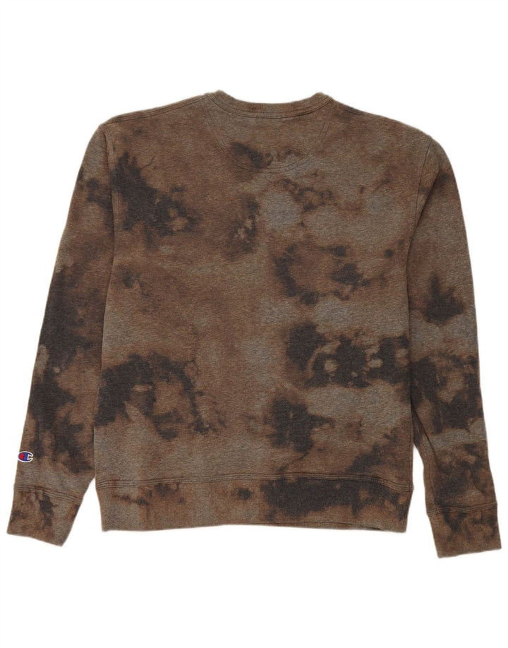 Champion Herren-Sweatshirt-Pullover, Mittelbraun, Batikfärbung