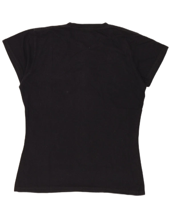 Hard Rock Cafe Damen Berlin Graphic T-Shirt Top UK 14 Large Schwarz Baumwolle