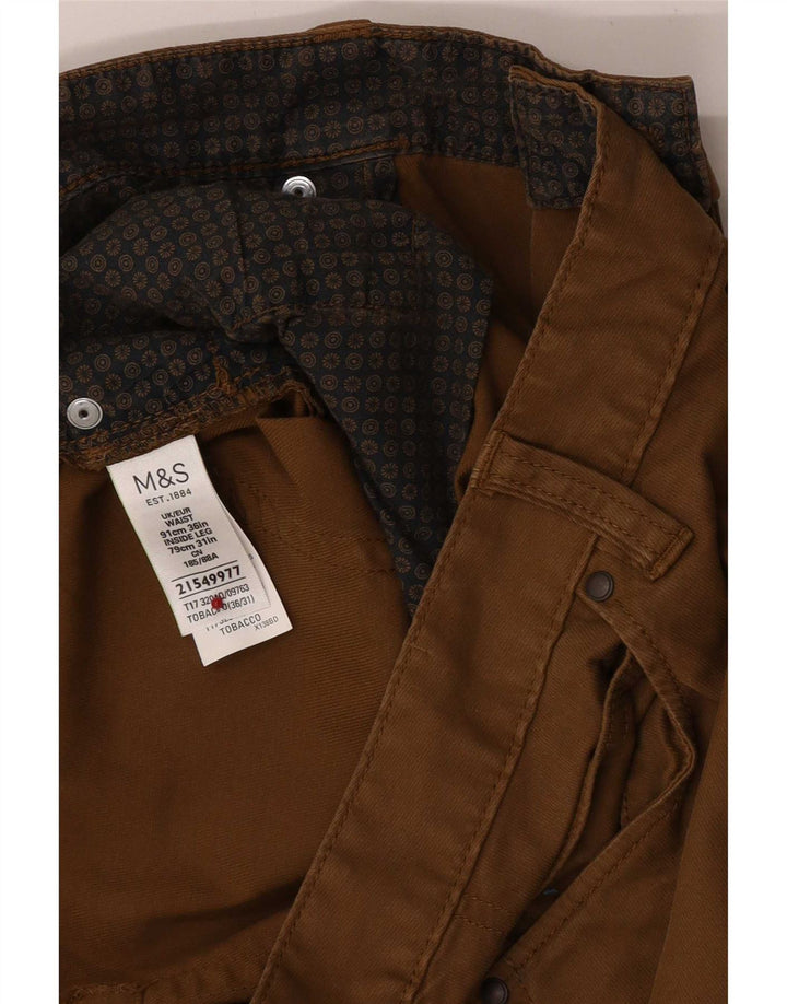 Marks & Spencer Herren-Freizeithose, normal, W36, L31, braun, Baumwolle