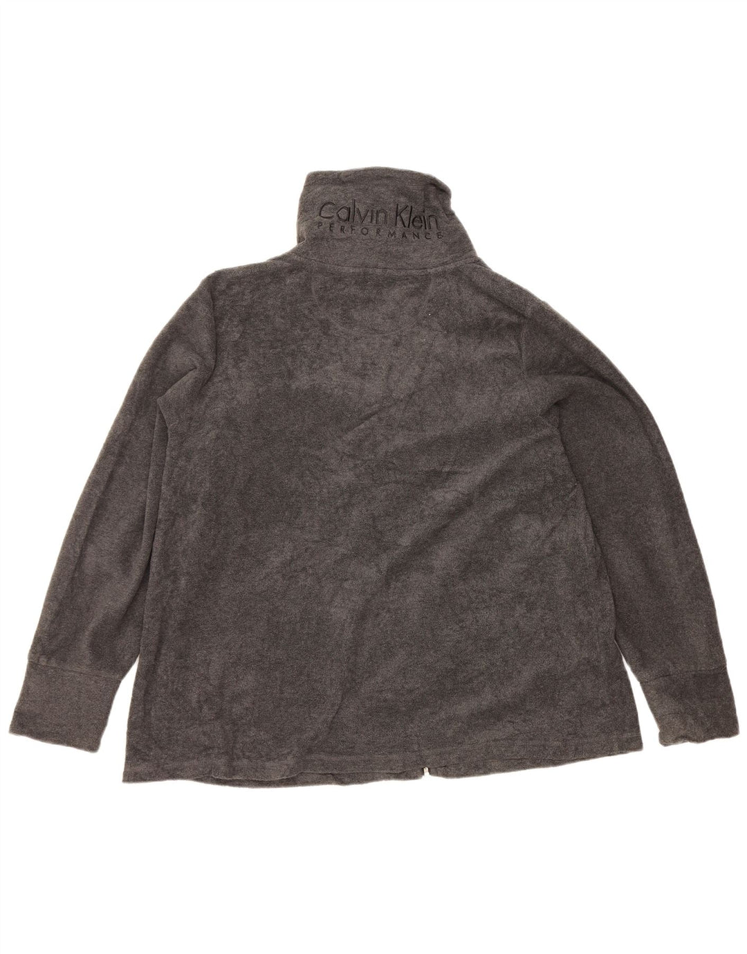 Calvin Klein Damen Graphic Fleece Jacke UK 20 2XL Grau Polyester