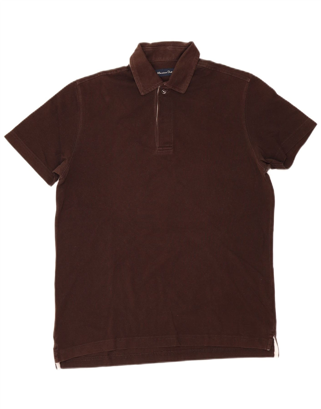MASSIMO DUTTI Herren-Poloshirt aus mittelbrauner Baumwolle