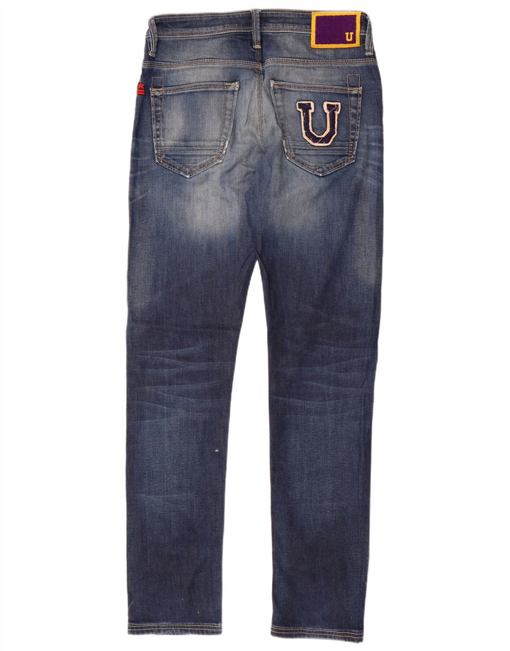 Uniform Herren-Jeans im Distressed-Look, schmal, W32, L33, Blau, Baumwolle