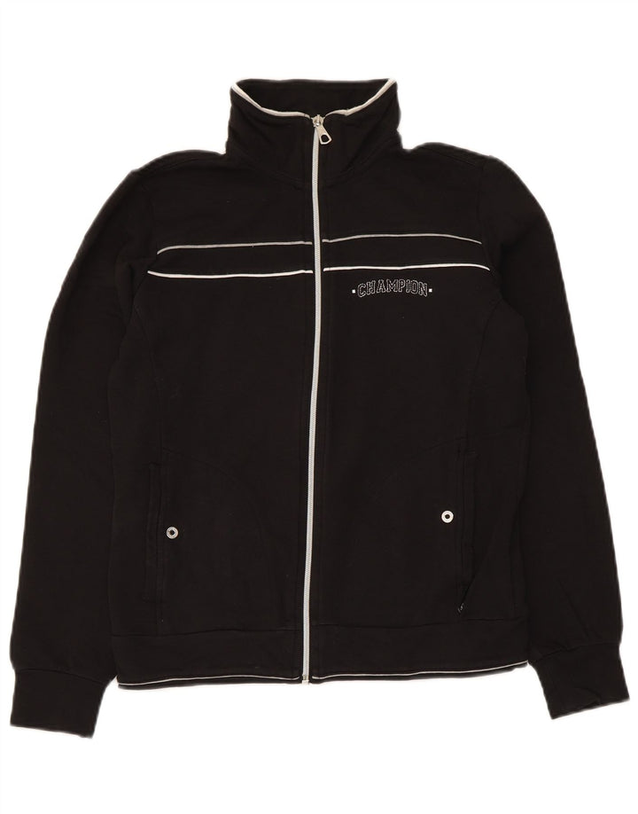 Champion Damen-Trainingsanzug-Oberteil, UK-Größe 10, Größe S, schwarze Baumwolle