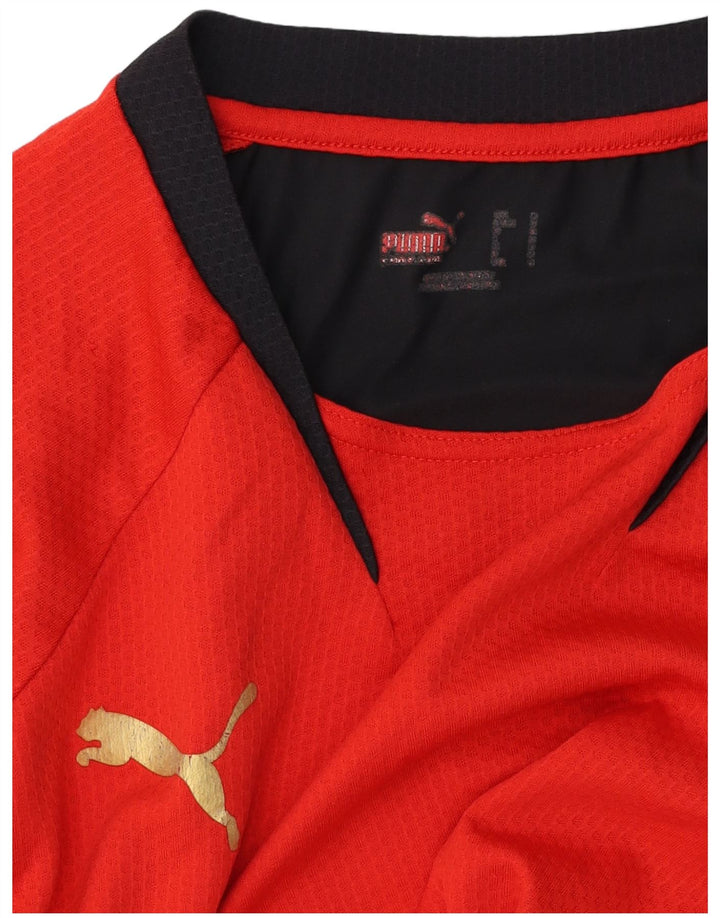 Puma Herren-T-Shirt mit Grafik, Größe S, Rot, Farbblock