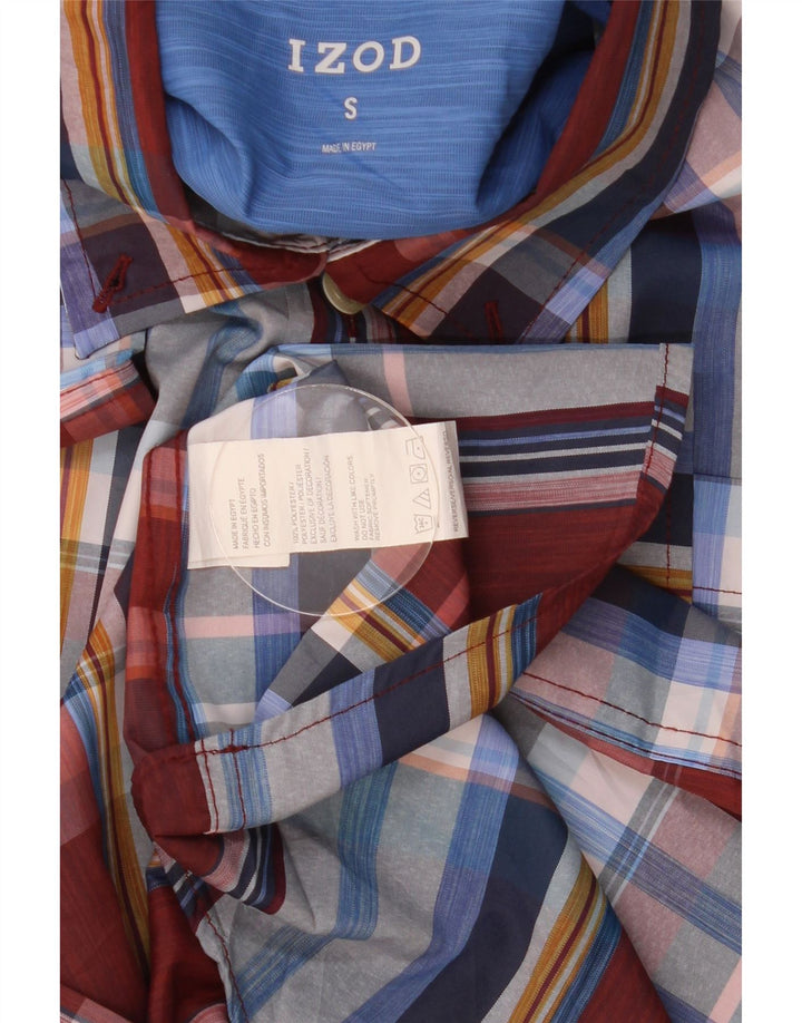Izod Herren-Kurzarmhemd, klein, mehrfarbig, kariert, Polyester