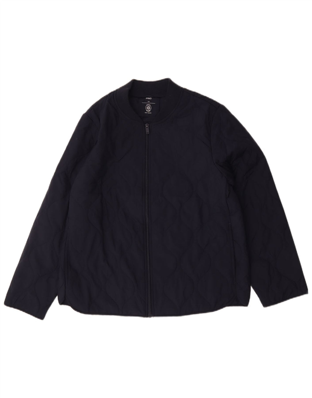 Marks & Spencer Damen Steppjacke UK 14 Large Marineblau Polyester
