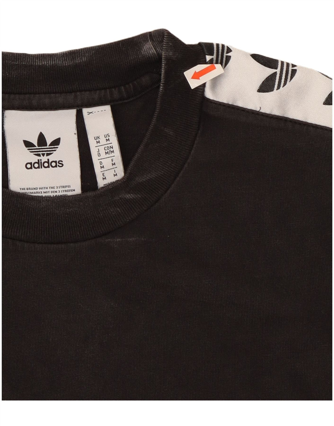 Adidas Herren Grafik T-Shirt Top Medium Schwarz Colourblock Baumwolle
