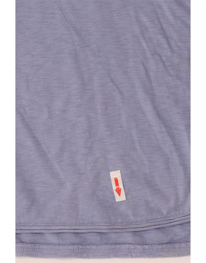 White Stuff Damen Top Langarm UK 12 Mittelblaue Baumwolle