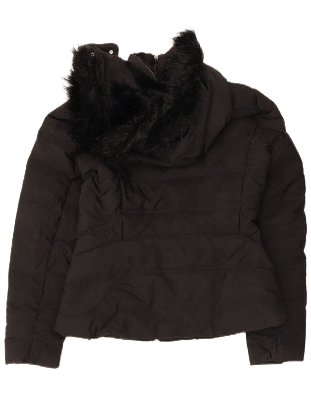 Zara Damen-Kapuzenjacke, wattiert, Gr. 10, Größe S, Schwarz, Polyester