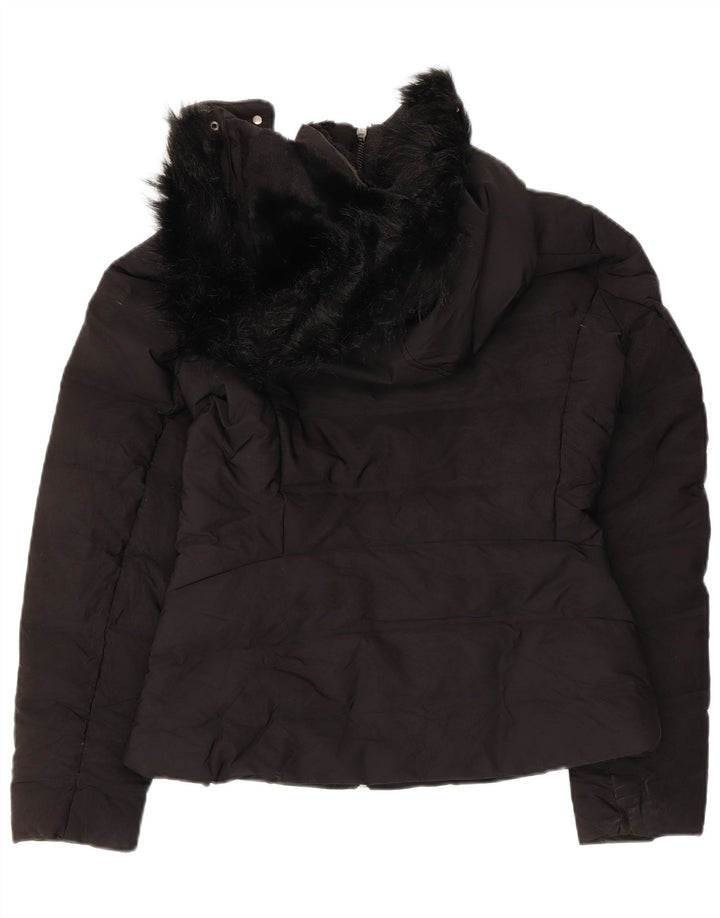 Zara Damen-Kapuzenjacke, wattiert, Gr. 10, Größe S, Schwarz, Polyester