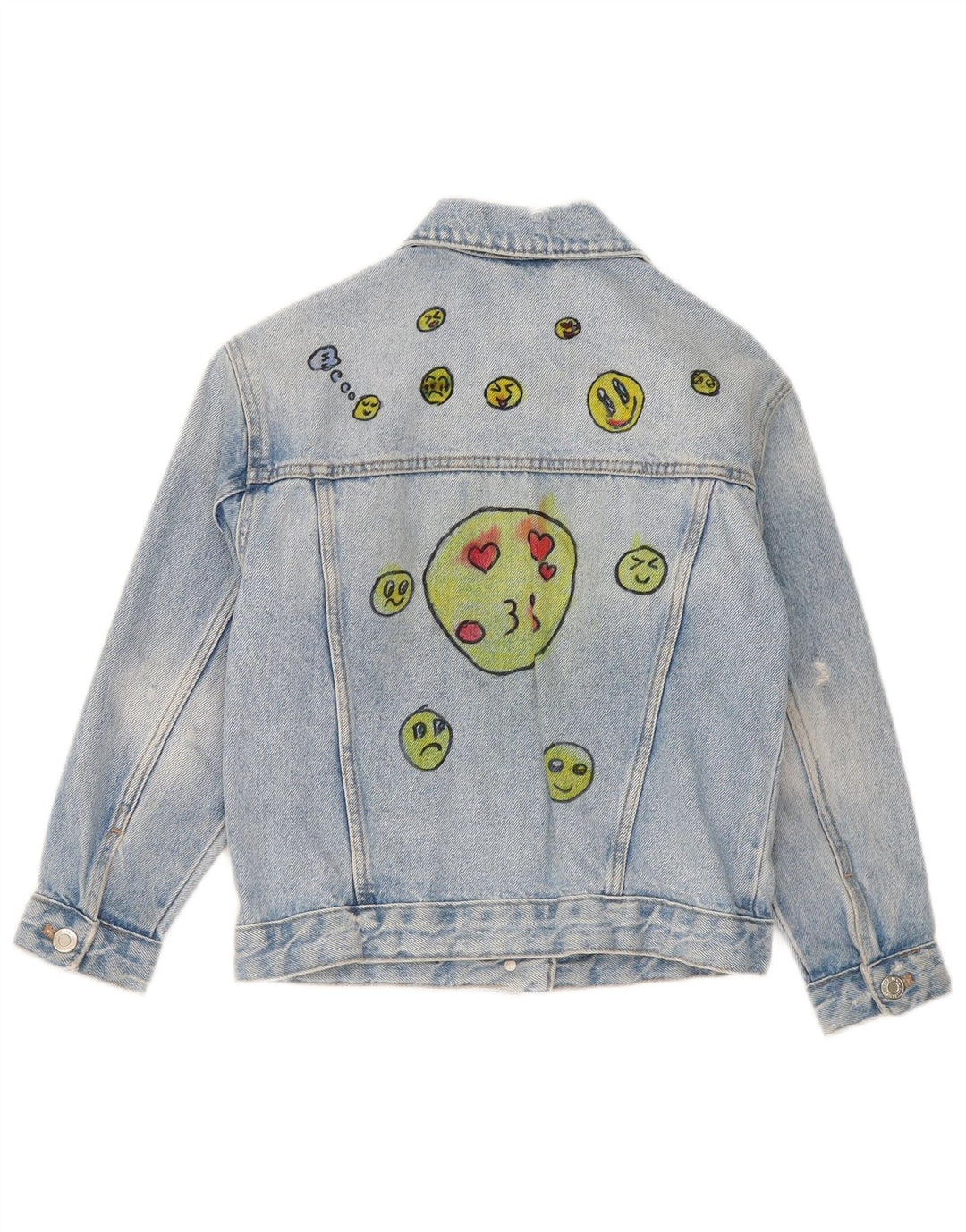 Zara Mädchen-Jeansjacke mit Grafik, 8–9 Jahre, Blau