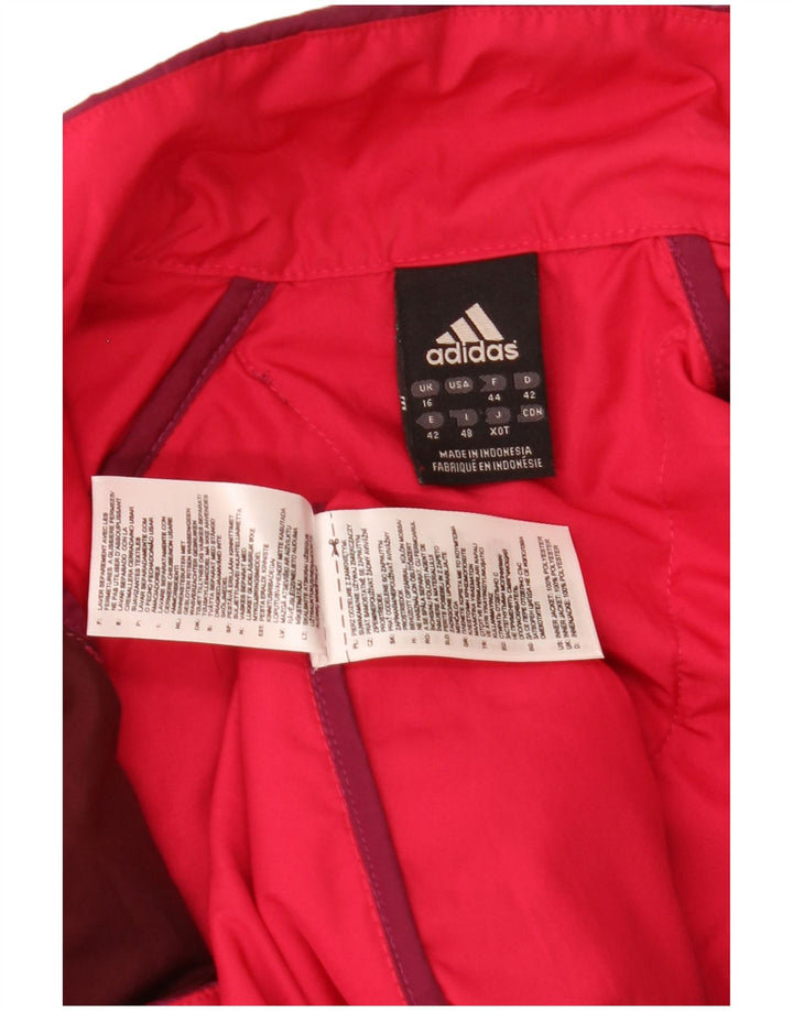 Adidas Damen Liner gepolsterte Jacke UK 16 Large Burgunderrot Polyester
