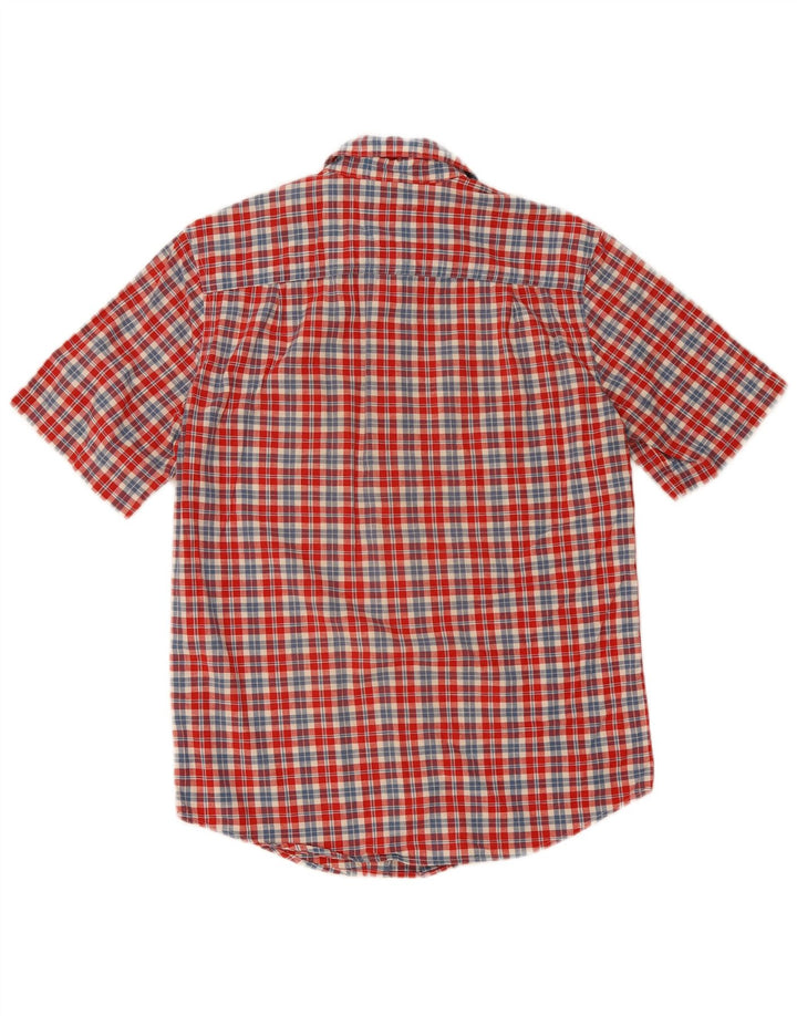 L.L.Bean Herren-Kurzarmhemd, klein, rot, kariert, Baumwolle