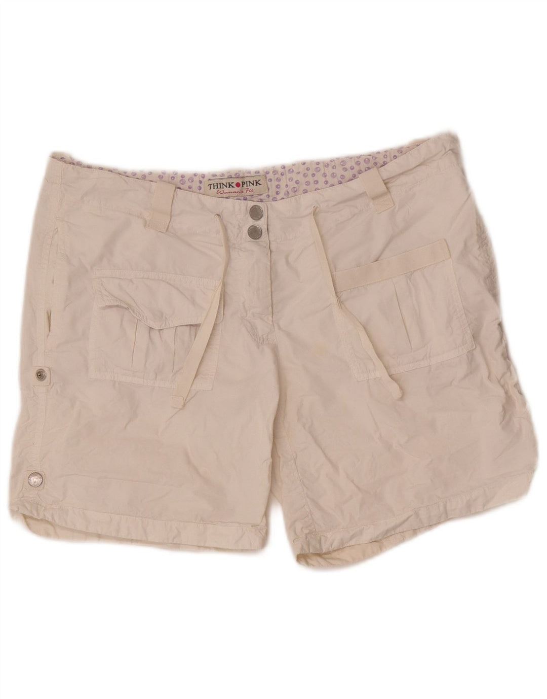 Think Pink Damen-Cargoshorts W30 Mittelweiße Baumwolle