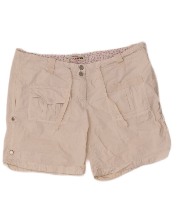 Think Pink Damen-Cargoshorts W30 Mittelweiße Baumwolle
