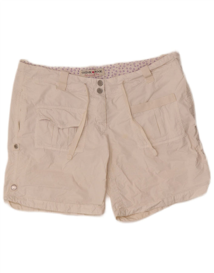 Think Pink Damen-Cargoshorts W30 Mittelweiße Baumwolle