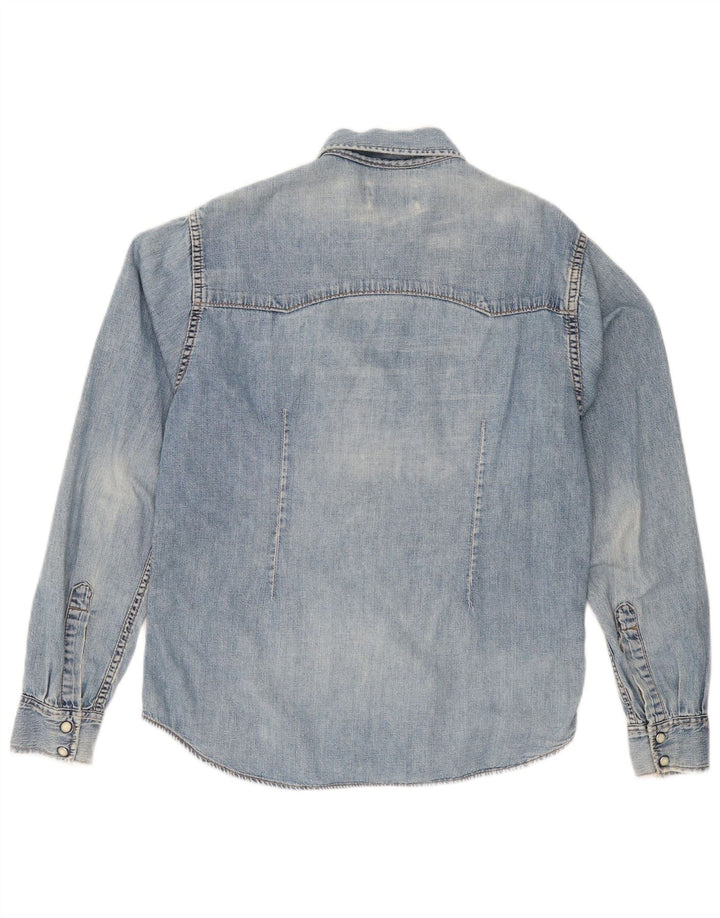 Lee Damen Jeanshemd UK 16 Large Blaue Baumwolle