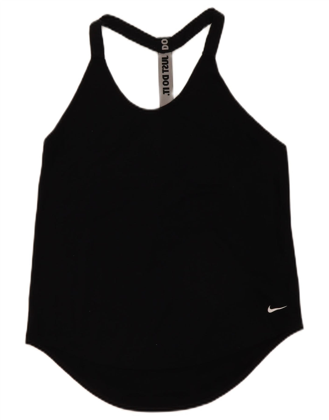 Nike Damen Dri Fit Grafik-Weste-Oberteil UK 12 Mittelschwarzes Polyester