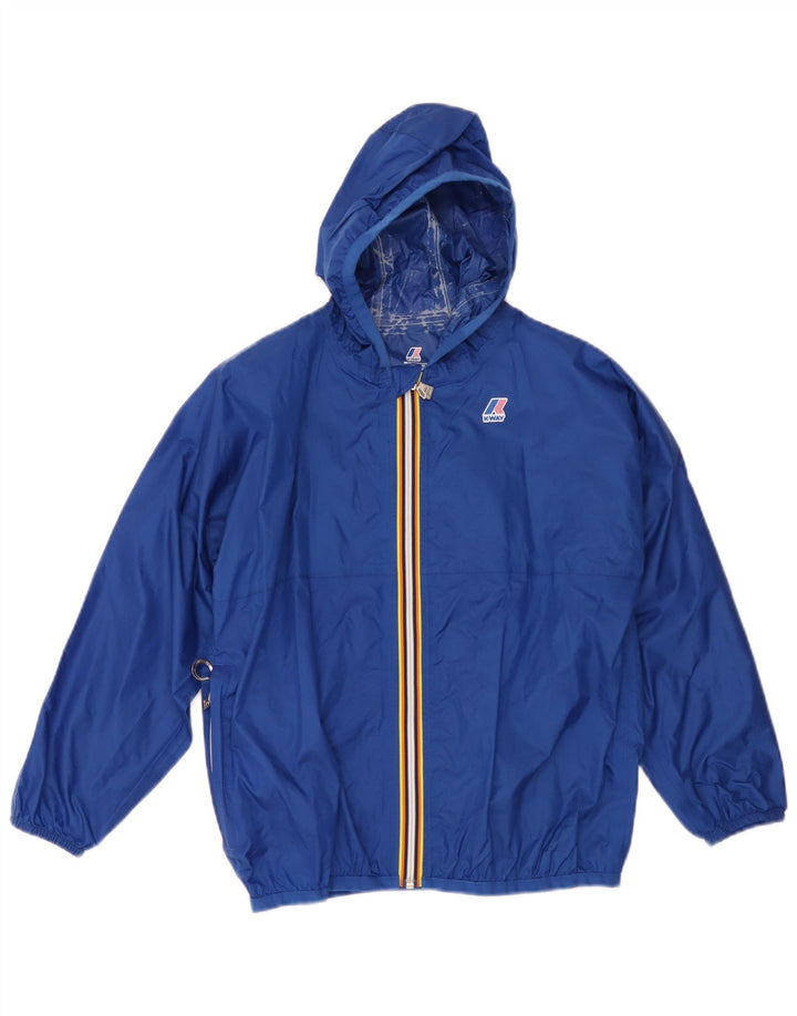 K-Way Jungen-Regenjacke mit Kapuze, 9–10 Jahre, blaues Polyamid