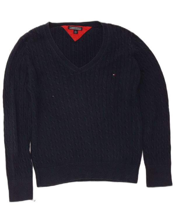 Tommy Hilfiger Damen-Pullover mit V-Ausschnitt, Gr. 18, XL, Marineblau