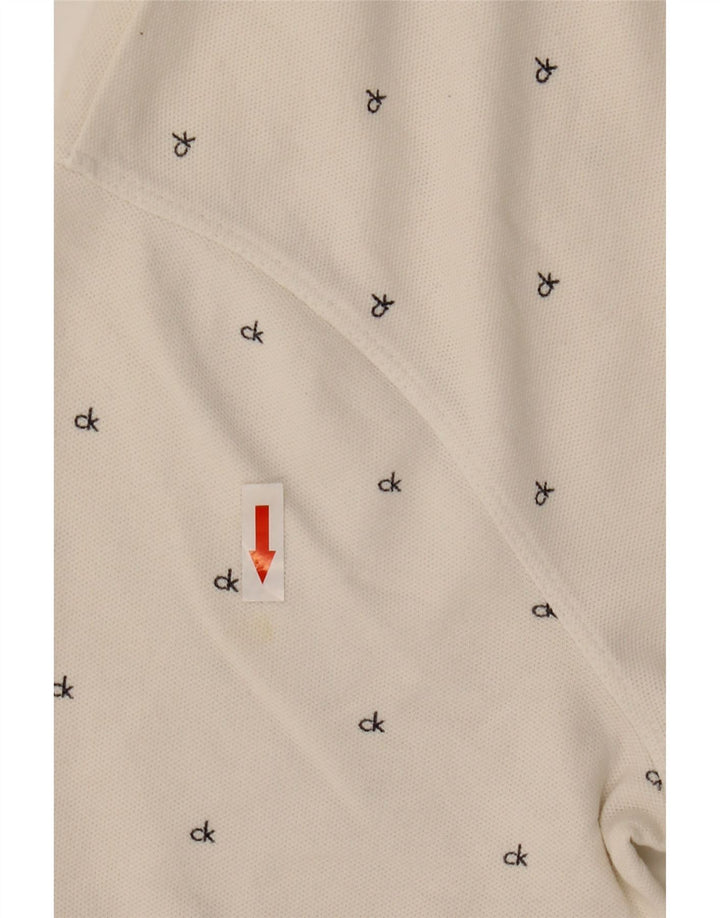 Calvin Klein Jeans Herren-Poloshirt, groß, weiß gepunktet