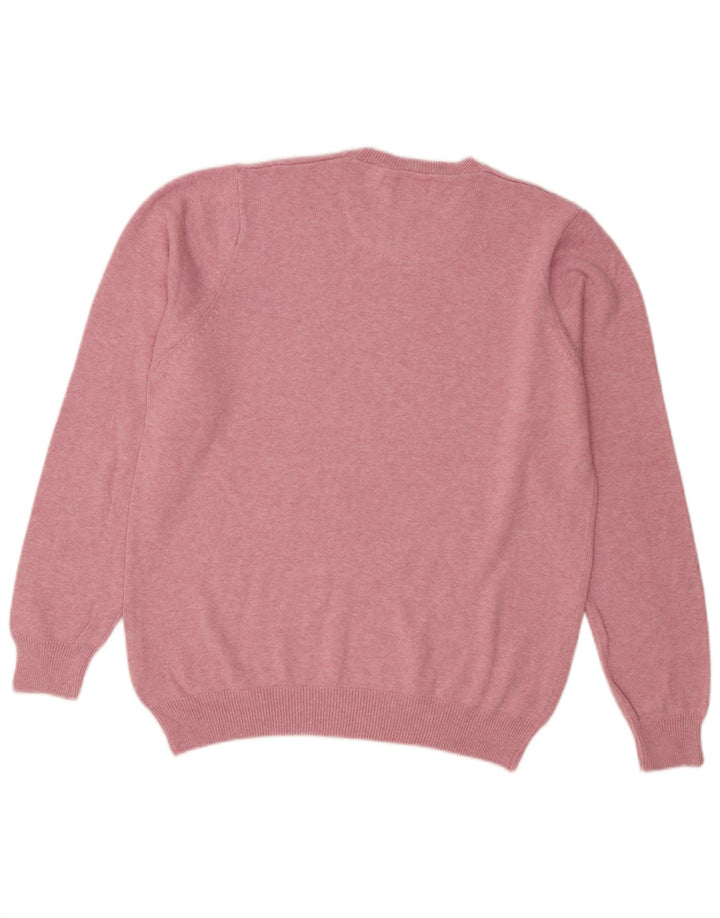 Marks & Spencer Herren-Pullover mit Rundhalsausschnitt, reguläre Passform, Mittelrosa