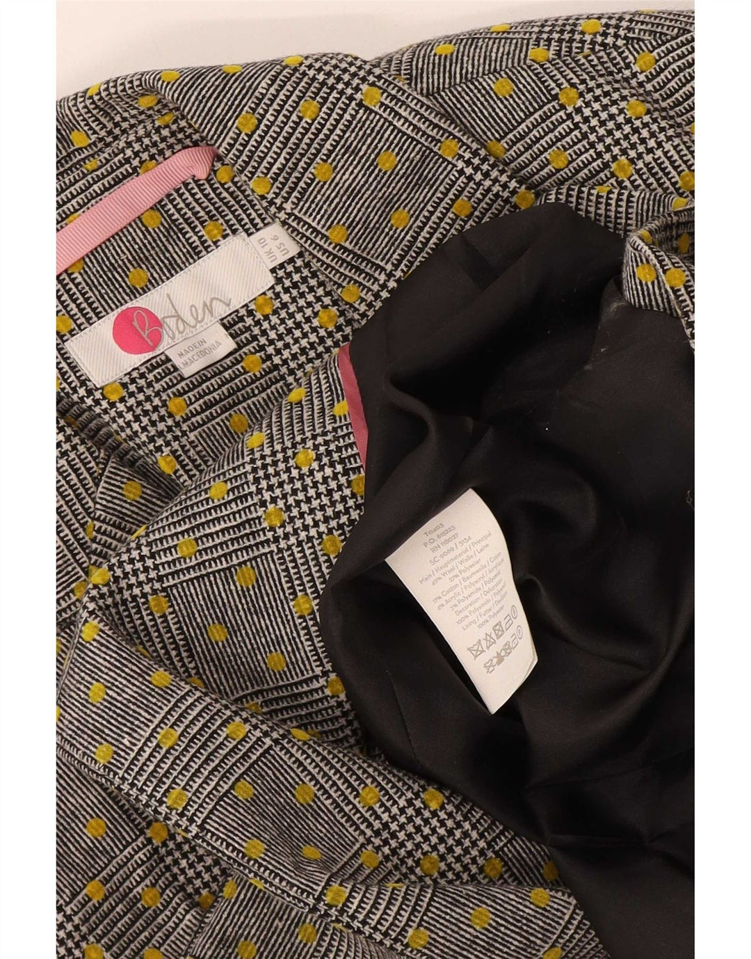 Boden Zweireihiger Blazer für Damen, UK 10, Größe S, grau gefleckte Wolle