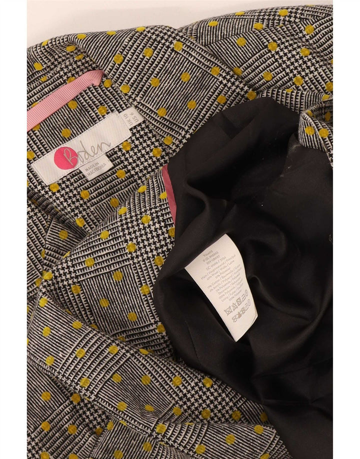 Boden Zweireihiger Blazer für Damen, UK 10, Größe S, grau gefleckte Wolle