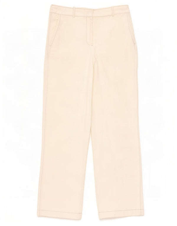 Zara Damen-Chinohose mit lockerer Passform, Größe S, W26, L31, weiße Baumwolle