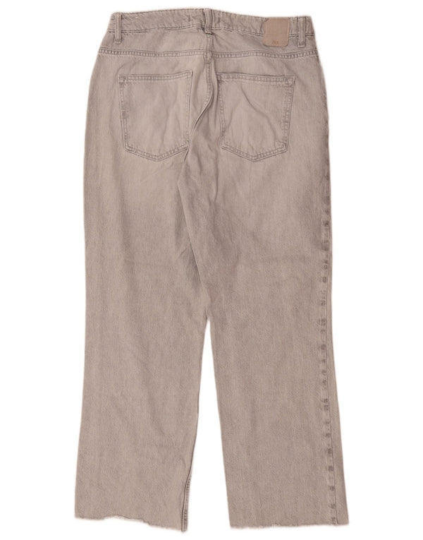 Zara Damen Straight Jeans EU 42 Large W32 L28 Graue Baumwolle