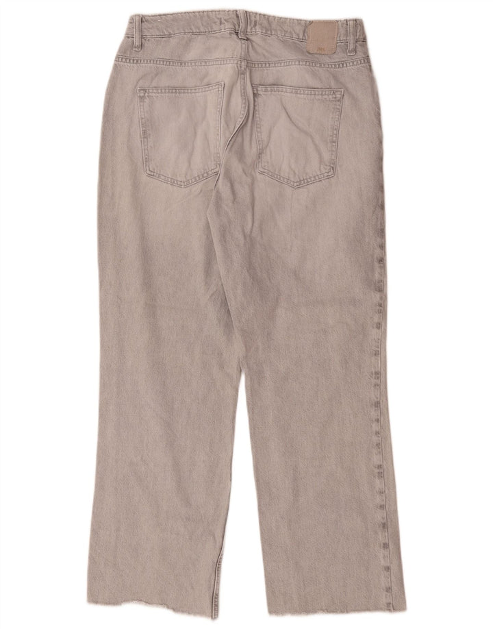 Zara Damen Straight Jeans EU 42 Large W32 L28 Graue Baumwolle
